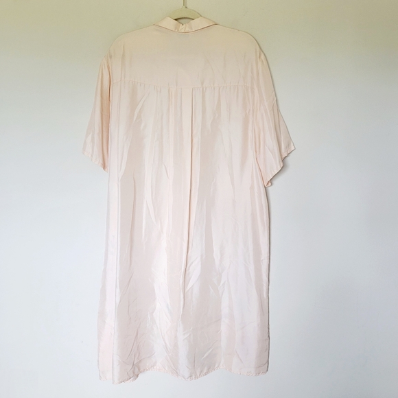 LATTELIER Floral Print Silk Short Sleeve Shirt Dress M - Picture 8 of 11